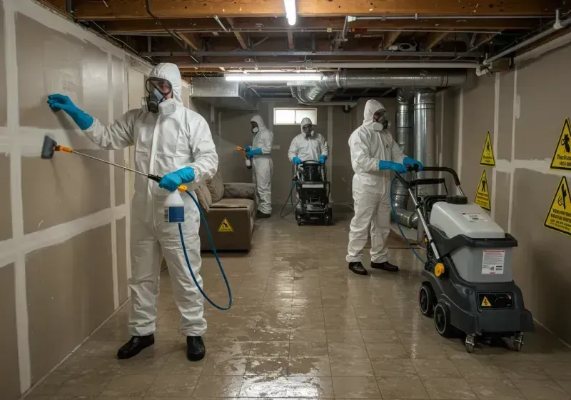 Basement Moisture Removal and Structural Drying process in West Menlo Park, CA